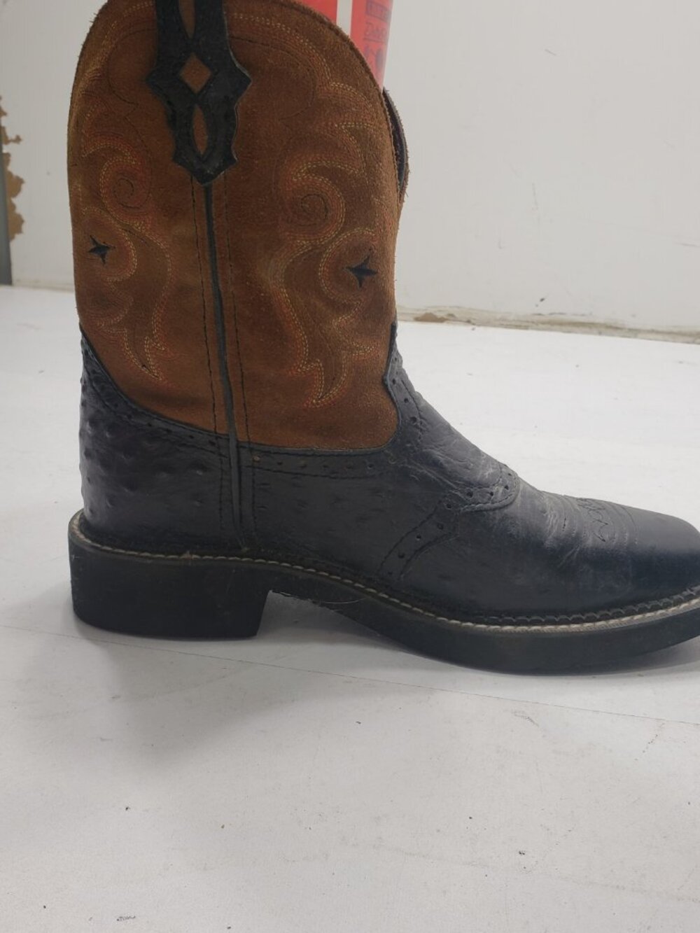 Justin Gypsy L9968 Women's 8B Leather Square Toe Western Cowboy Boots Black - Picture 9 of 12